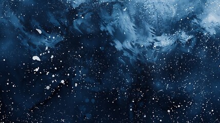 Hand painted watercolor background Navy blue abstract watercolor drawing Dark blue art background with copy space for design Web banner Winter Christmas snow : Generative AI