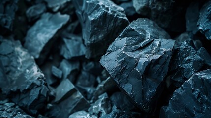 Abstract black stone background Deep blue grunge background Toned mountain texture Volumetric rock backdrop : Generative AI