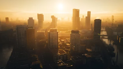 Photo sur Aluminium Rotterdam Aerial view of Rotterdam center The Netherlands : Generative AI