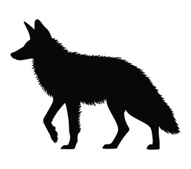 Black and White American Aardwolf. Vector Illustration.