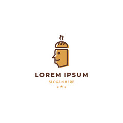 People bread logo design on isolated background