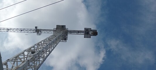 Tower crane landscape blue sky