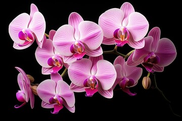 Fototapeta na wymiar Beautiful Orchid pink flower botany. House decor. Generate Ai