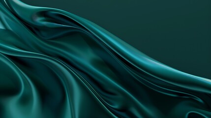 Obraz premium Blue green silk satin fabric Teal color elegant background Liquid wave or silk wavy folds Beautiful dark turquoise background with copy space for your design : Generative AI