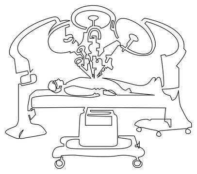 recommend clip art: 遠隔操作の手術ロボ-一筆書き