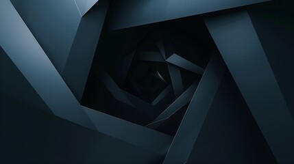 Black blue abstract modern background for design Dark Geometric shape 3d effect Diagonal lines stripes Triangles Gradient Light glow Metallic sheen Minimal Web banner Wide Panoramic : Generative AI - obrazy, fototapety, plakaty