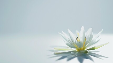 Beauty water lilly flower on white background : Generative AI - obrazy, fototapety, plakaty