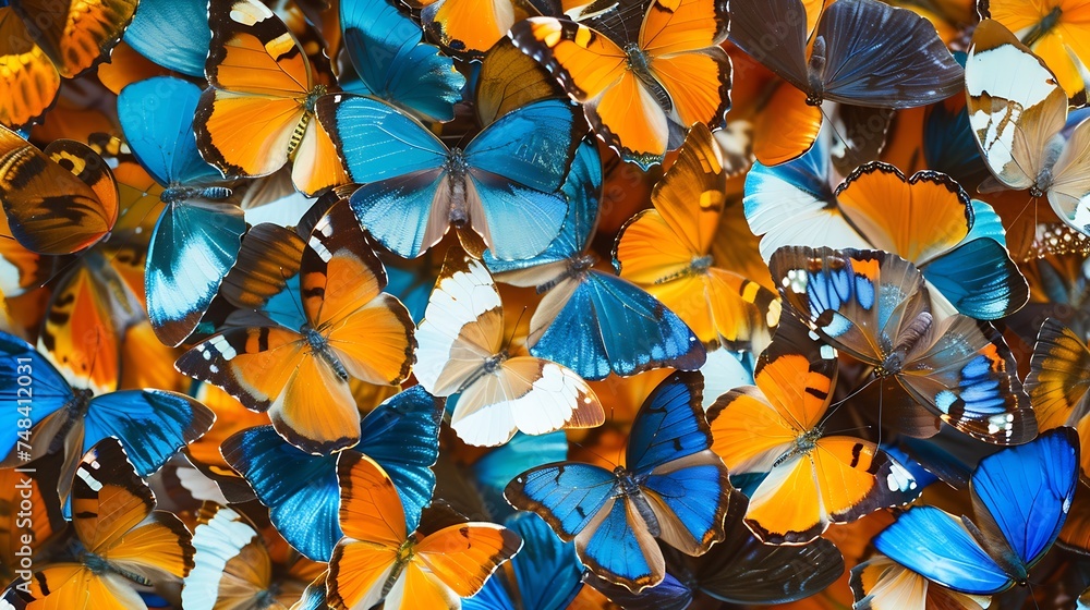 Poster Seamless pattern made from butterfly wing background texture : Generative AI