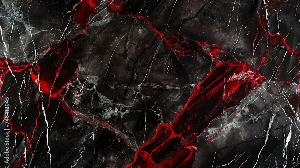 Fototapete black red abstract background marble pattern dark toned stone background with space for design web b