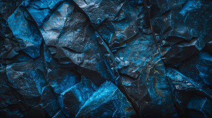 Abstract black stone background Deep blue grunge background Toned mountain texture Volumetric rock backdrop : Generative AI