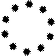 Stars circle round frame icon. Design element