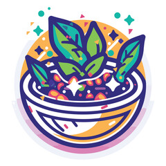 A bowl of soup illustration minimal 2D vector for design