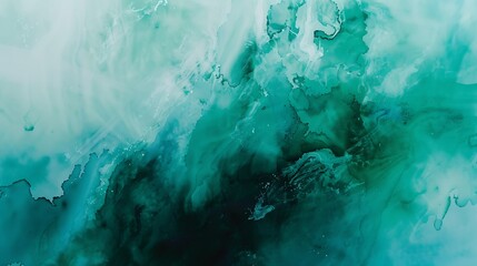 Blue green watercolor Dark turquoise abstract background with copy space for design : Generative AI