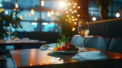 photo of professional restaurant serving : Generative AI