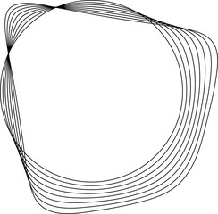 Circle line warped in round frame. Technology element