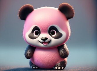 3D Cute smile panda character