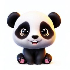 3D Cute smile panda character