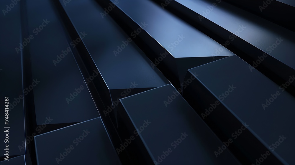 Poster black blue abstract modern background for design dark geometric shape 3d effect diagonal lines strip