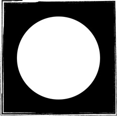 Square brush frame elements with circle border layout