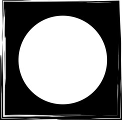 Square brush frame elements with circle border layout