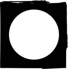 Square brush frame elements with circle border layout