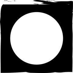 Square brush frame elements with circle border layout