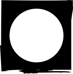 Square brush frame elements with circle border layout