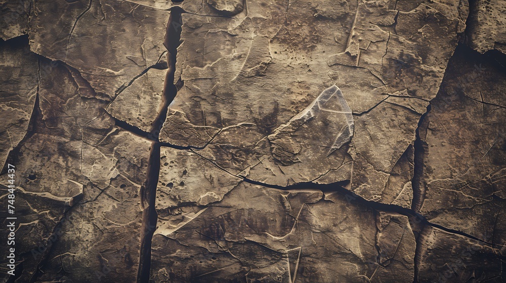 Aufkleber rock texture stone background old weathered crumbling mountain surface in cracks background light br