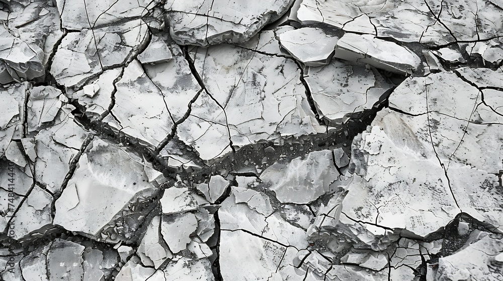 Poster black white rock texture cracked layered mountain surface closeup gray grungy stone background with 