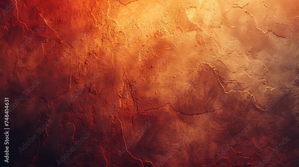 Aufkleber Dark red orange textureToned rough concrete wall surface Closeup Bright colorful background with space for design Autumn Halloween Empty Rusty color : Generative AI