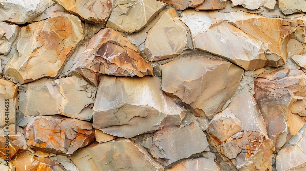 Poster brown stone background rock texture mountain surface closeup stone wall wide banner with copy space 