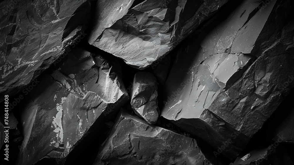 Aufkleber black grunge texture black rock texture closeup abstract geometric black white background black ston