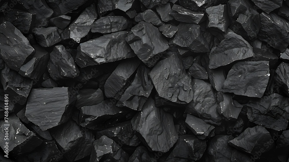 Poster black stone background rock texture fragment of the mountain surface closeup volumetric stone grunge