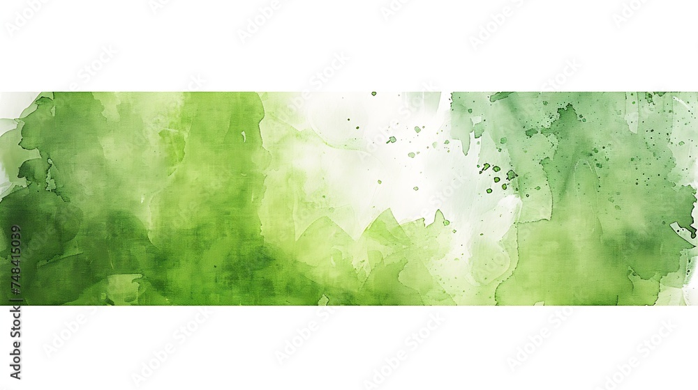 Poster uneven abstract watercolor spot of lime green with tone and transitions with white square frame wate