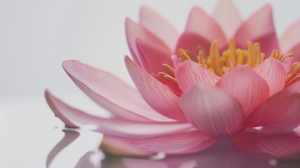 Beauty water lilly flower on white background : Generative AI