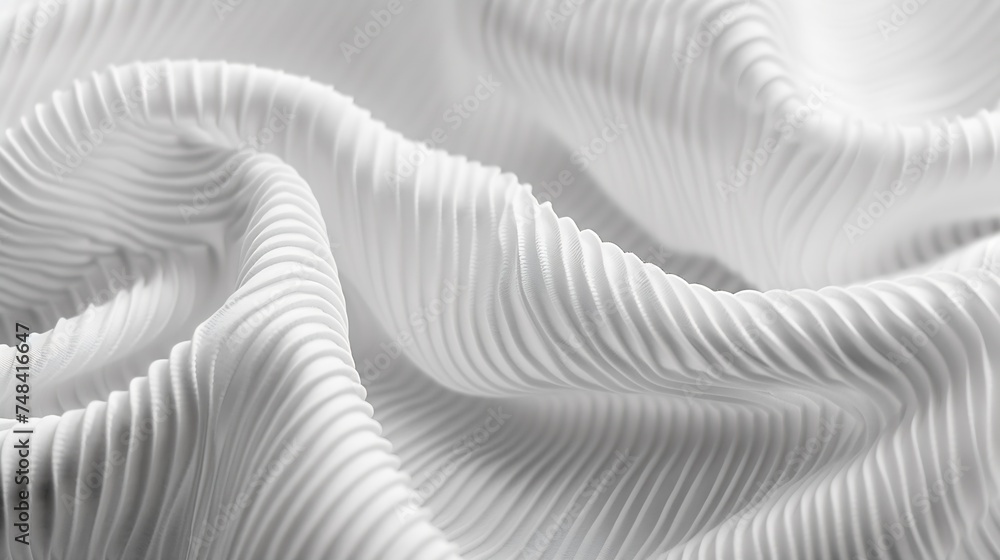 Poster soft wavy folds on the corduroy black white background durable ribbed fabric : generative ai