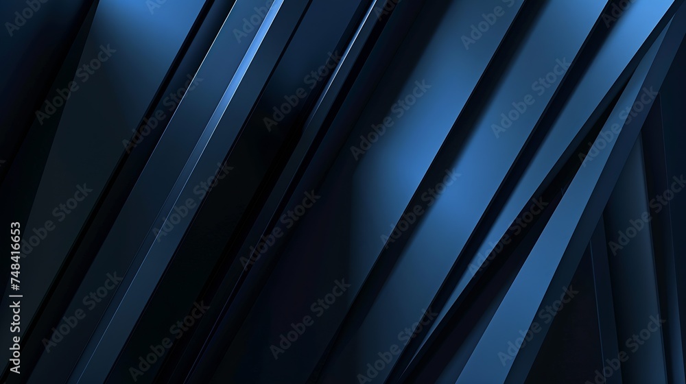 Poster black blue abstract modern background for design dark geometric shape 3d effect diagonal lines strip