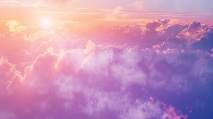 Beautiful sunset in the clouds over the sea Red orange blue purple abstract background Day and night Idyllic Vacation Colorful sky Copy space Design Web banner Wide Long Panoramic Cove : Generative AI