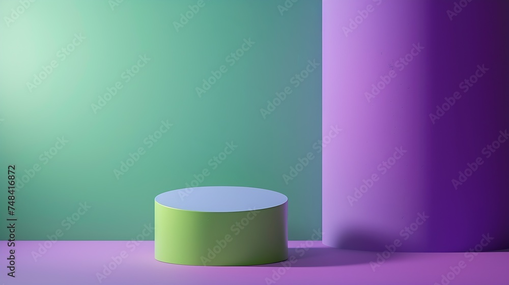 Aufkleber Abstract colorful background Purple green background with copy space for design Wide banner : Generative AI