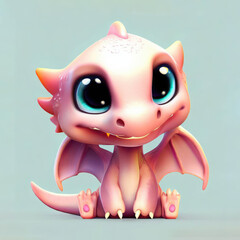 3D Cute smile dragon