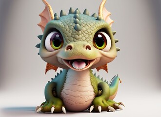 3D Cute smile dragon