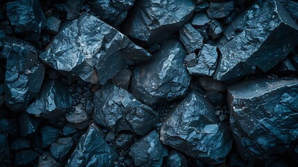 Dark blue stone background Toned rock texture background with copy space for design Web banner :...