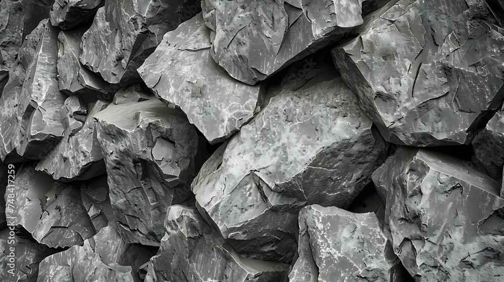 Aufkleber Rock texture Gray grunge background with copy space for design Web banner Mountain texture Detail : Generative AI