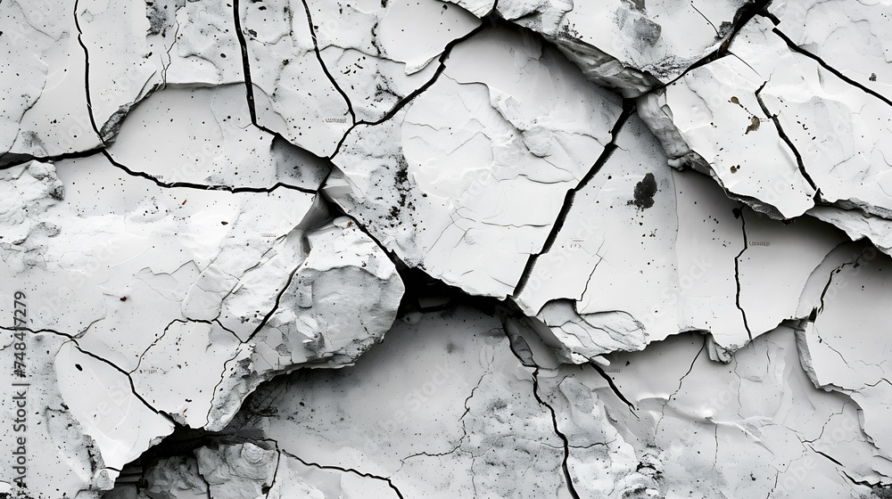 Poster black white rock texture cracked layered mountain surface closeup gray grungy stone background with 