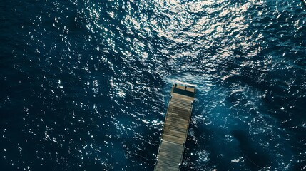 Aerial view of a pontoon in the mediterranean sea : Generative AI