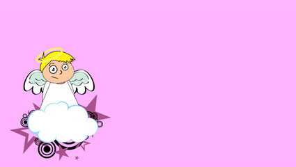 angel kid cartoon expression background in vector format