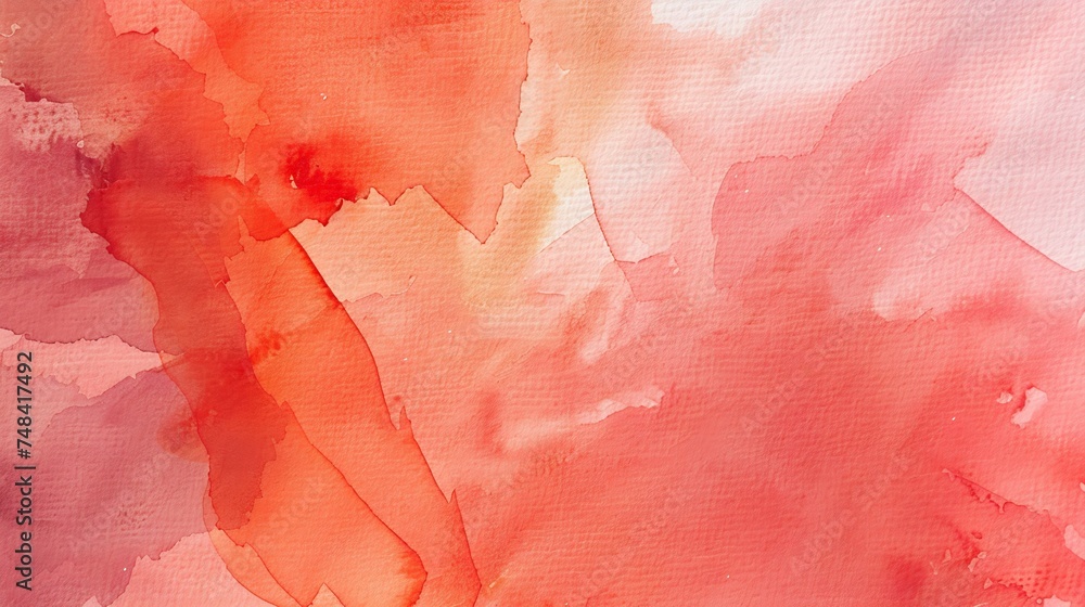 Leinwandbilder Red orange brown abstract aquarelle background Hand painted watercolor Colorful art background with copy space for design Web banner : Generative AI
