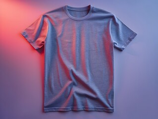 T-Shirt Isolated on Colorful Background with Luminous Light Effect