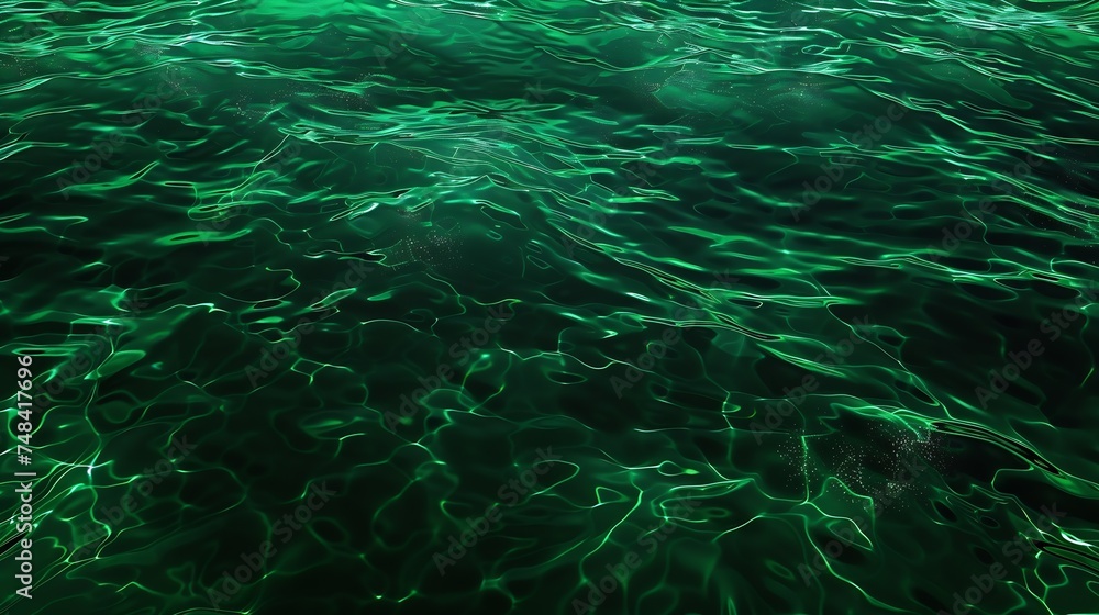 Aufkleber deep green water background light ripples and waves on the water surface beautiful green background 