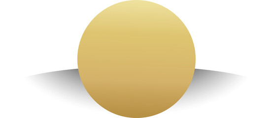 Gold paper circle and shadow. Element for design